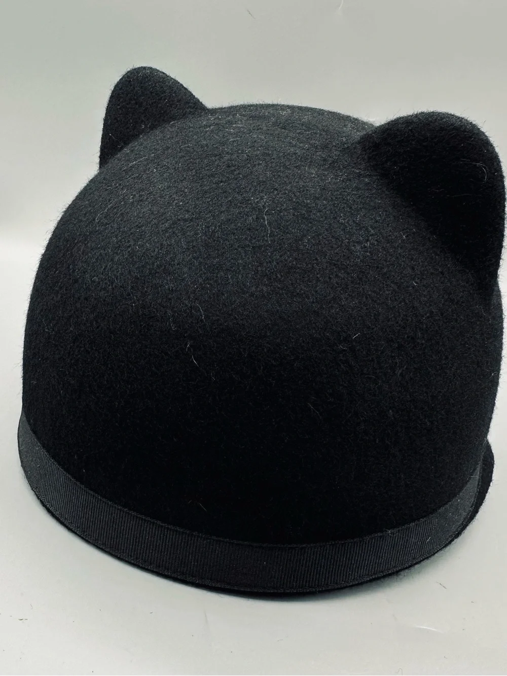 Gymboree City Kitty Black Wool Felt Cat Ear Equestrian Cap Hat